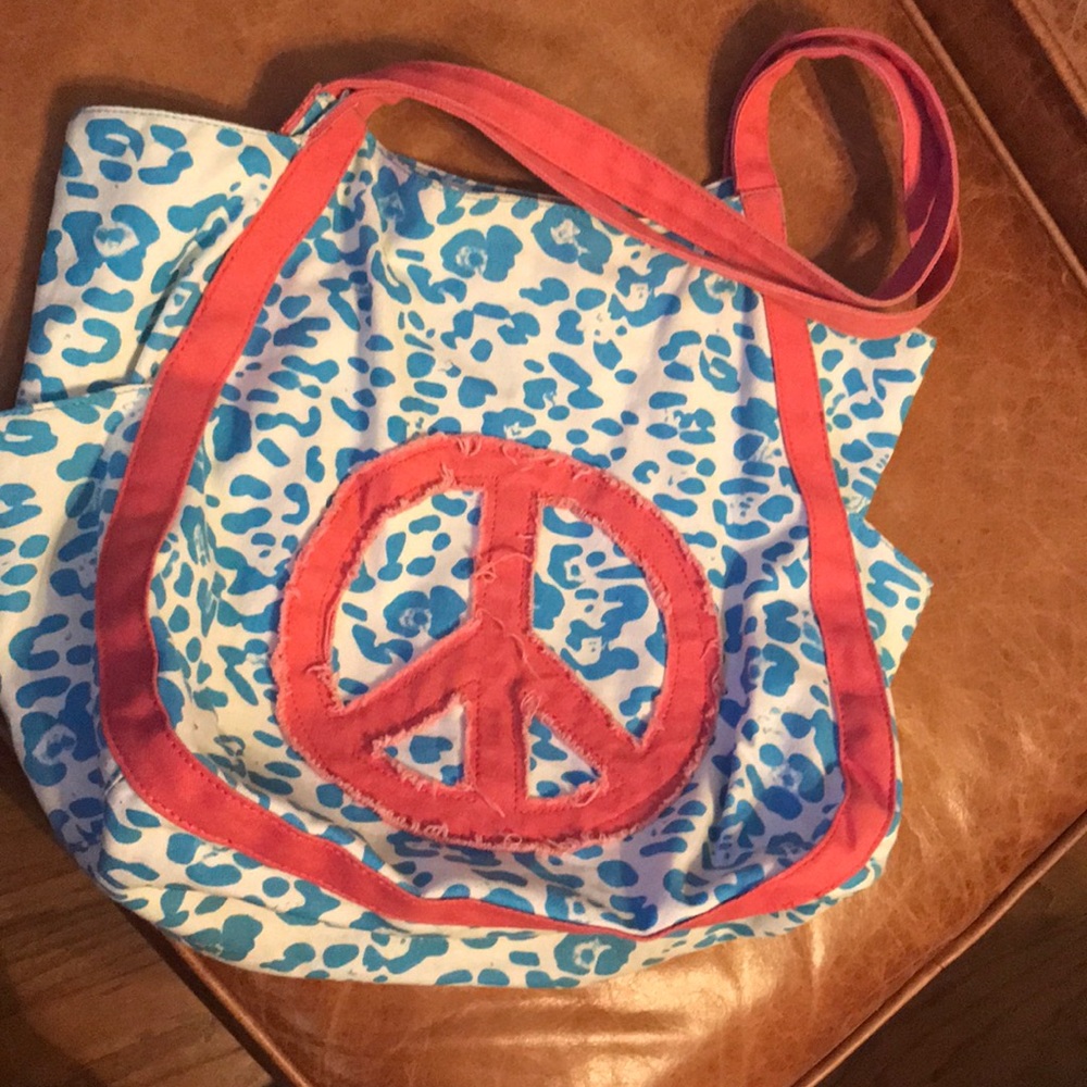 FREE WITH PURCHASE Blue/pink tote bag